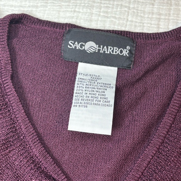 Sag Harbor Plum Ruffled Cardigan - Picture 5 of 5